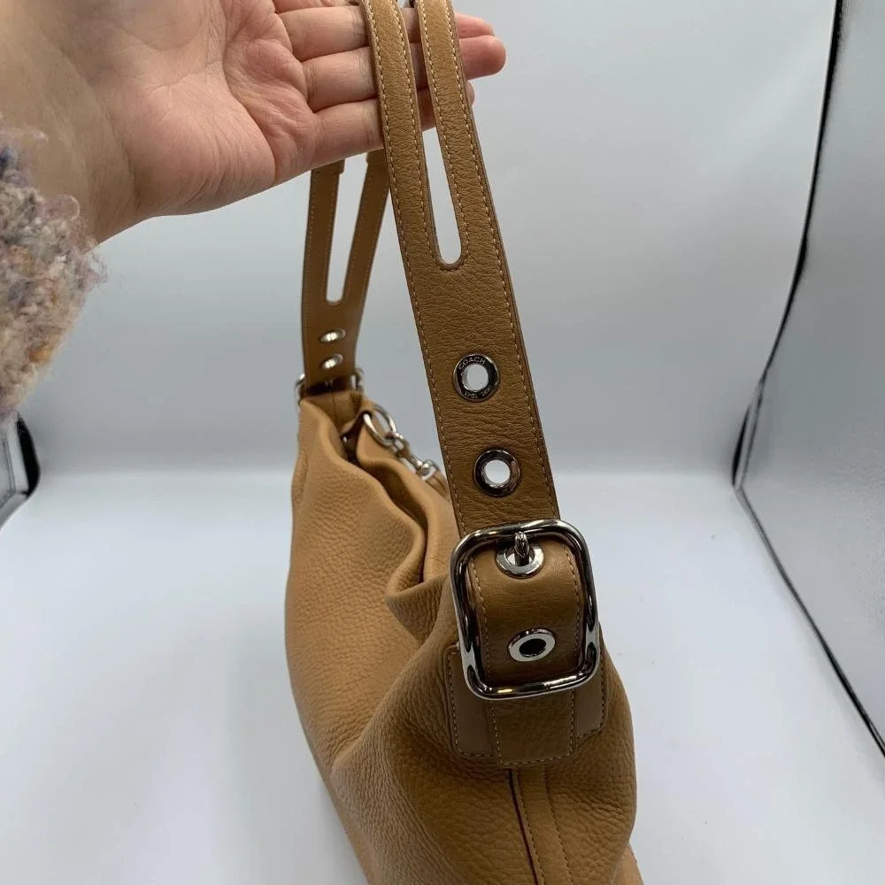 Coach Legacy‎ Handbag Womens Brown Pebbled Leather Adjustable Strap Shoulder Bag